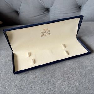 SEIKO Blue Velvet Pair Watch Box 10x3.80x0.80 inches